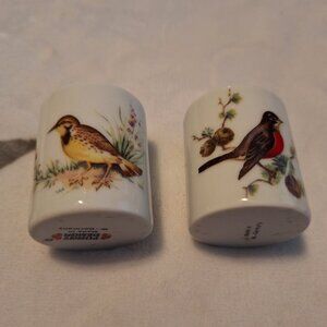 2 Vintage West‎ German Ceramic Song Bird Taper Candle Stick Holders Funny Design